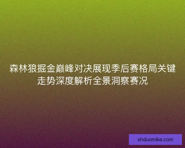 森林狼掘金巅峰对决展现季后赛格局关键走势深度解析全景洞察赛况