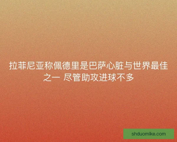 拉菲尼亚称佩德里是巴萨心脏与世界最佳之一 尽管助攻进球不多