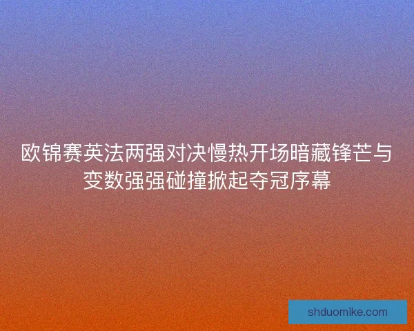 欧锦赛英法两强对决慢热开场暗藏锋芒与变数强强碰撞掀起夺冠序幕